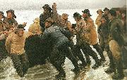 fiskere trekker vod ved skagen Michael Ancher